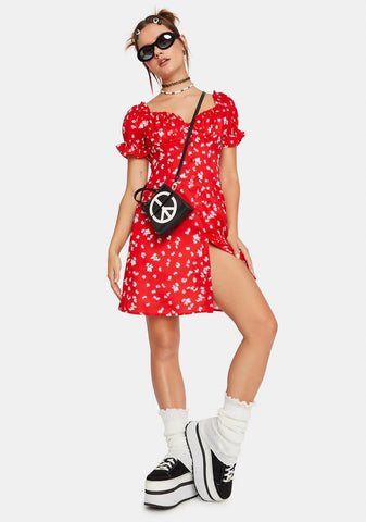 Cherry Simple Breeze Floral Mini Dress