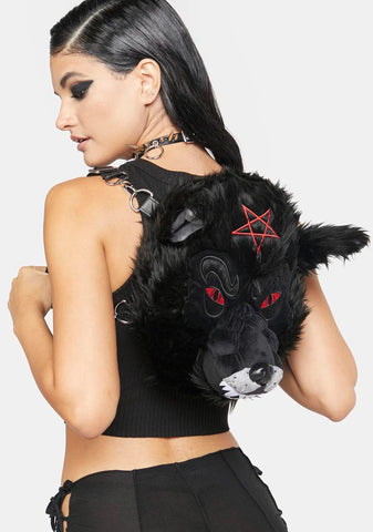 Wolfhead Plush Mini Backpack