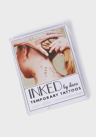 Zodiac Pack: Cancer + Scorpio + Pisces Temporary Tattoo Pack