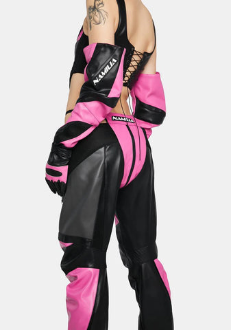 Pink Moto Thong Pants