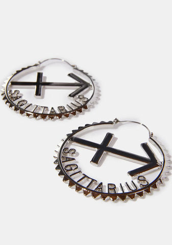 Reppin' Sagittarius Hoop Earrings