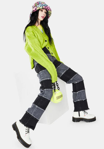 Charcoal Shredder Wide Leg Jeans