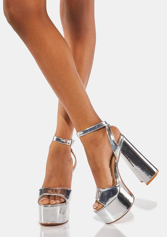 Silver Ruduki Platform Heels