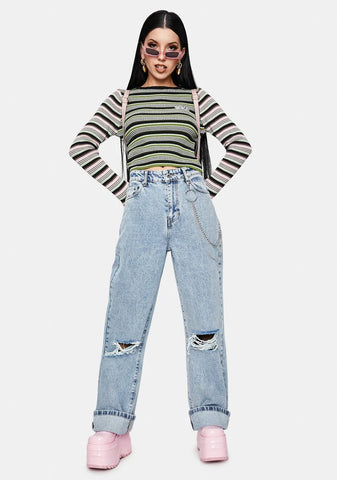 Angel Girl Wide Leg Denim Jeans