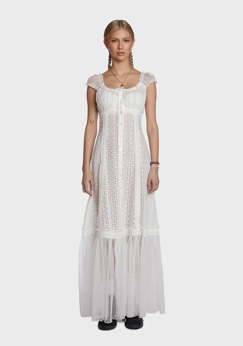Junebug Feels Maxi Dress- White