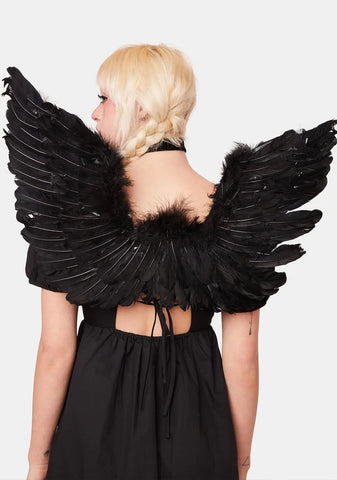 Black Feather Angel Wings