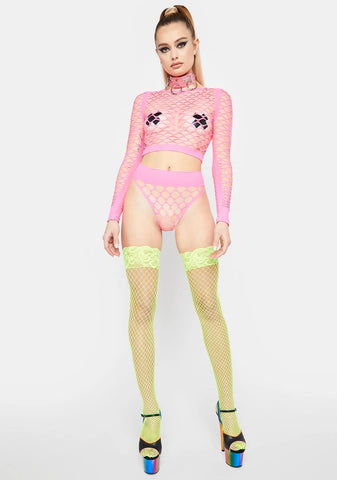 Sweet Electric Bolt Fishnet Set