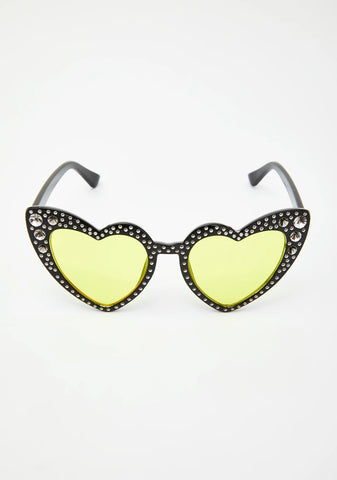 Sunny SoCal Romance Rhinestone Sunglasses