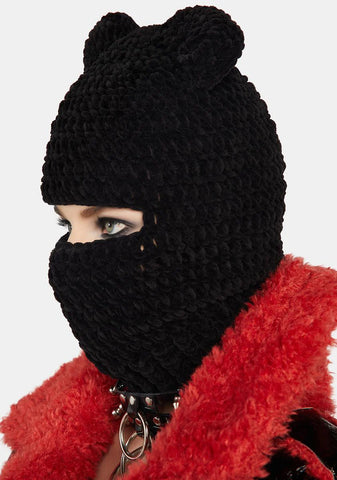 Chenille Bear Balaclava