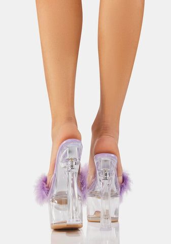 Lavender Colima Fluffy Heels