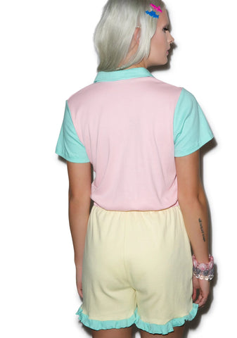 You Got It Dude Ruffle Romper - Pink