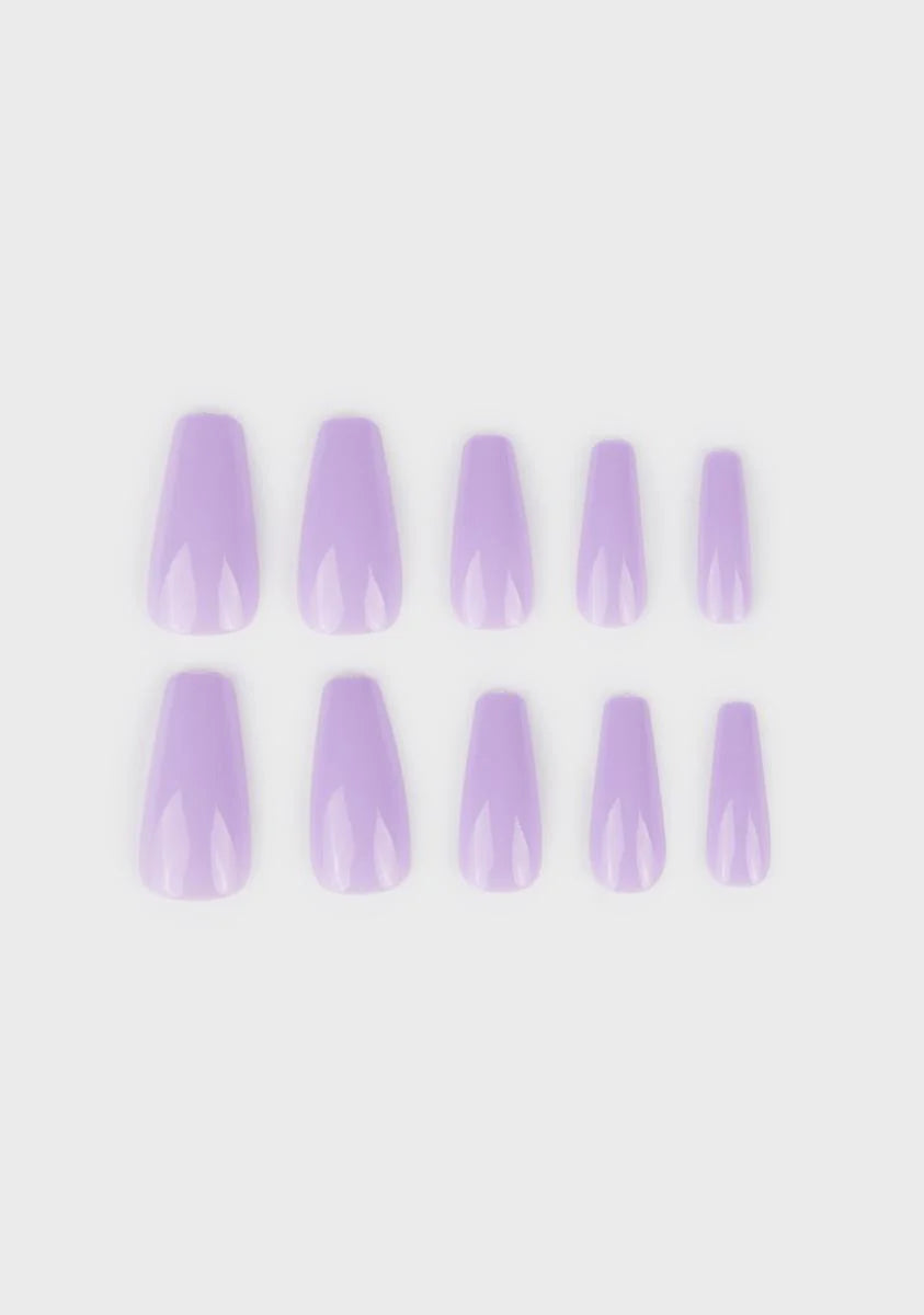 Purple Pleasures Coffin Shaped False Nails