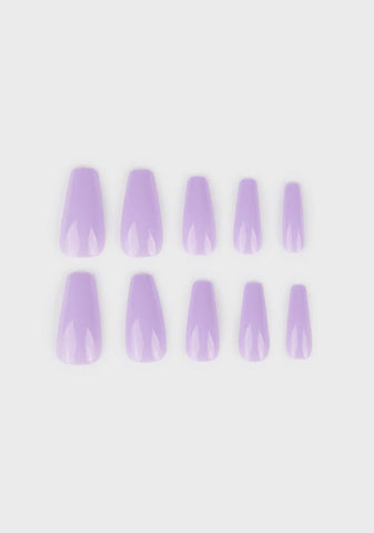 Purple Pleasures Coffin Shaped False Nails