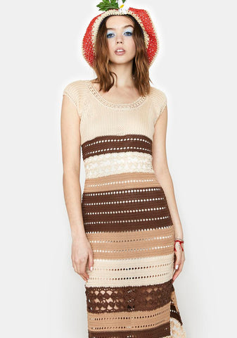 Court And Spark Crochet Midi Dress