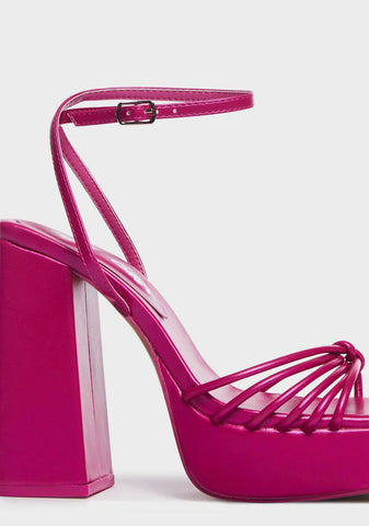 Magenta Boujee Block Heels