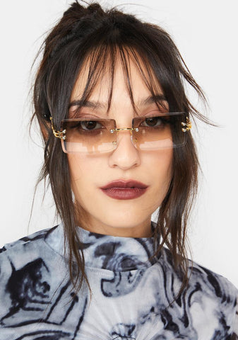 Clear Model Behavior Rectangle Sunglasses