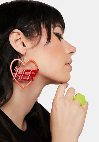 She Her Pronouns Earrings