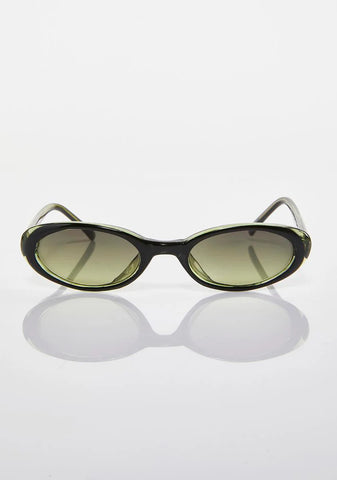 Black Oval Cat Sunglasses