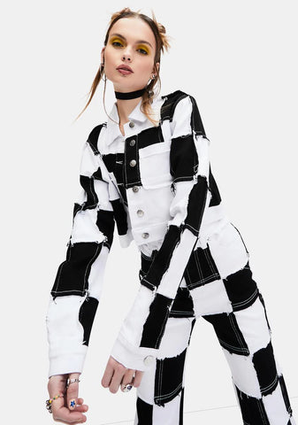 Tunnel Vision Checkered Crop Jacket