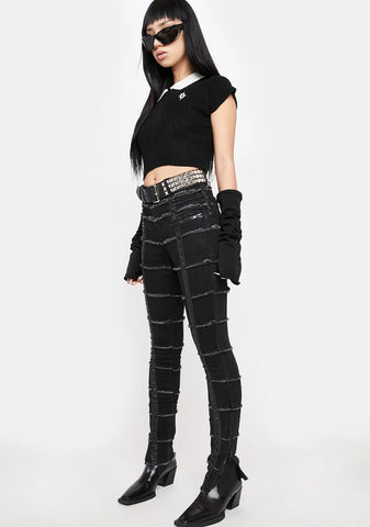 Atmosphere Grommet Distressed Skinny Jeans