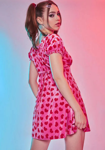 Loyal Maneater Velour Babydoll Dress