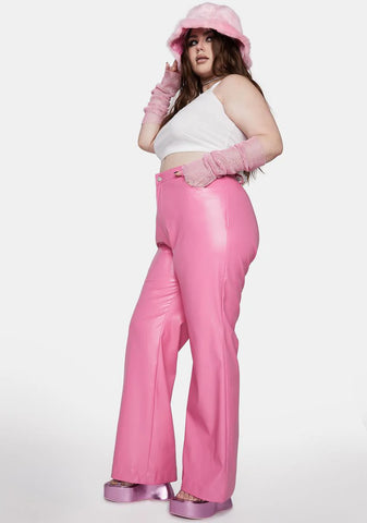 Plus Baby Seen You Around Vegan Leather Trousers