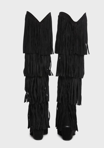 Ride The Beat Fringe Cowboy Boots