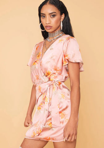 Out On The Town Satin Mini Dress