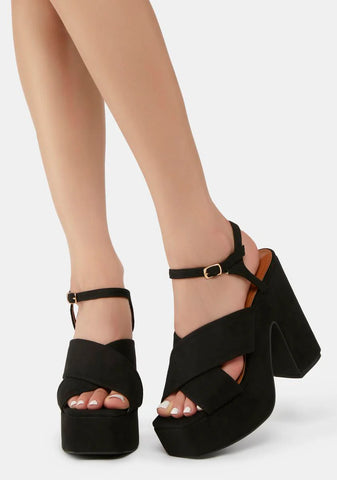 Sunniva Faux Suede Platform Heels