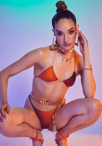 Ombre Mix Print Triangle Recycled Bikini Top