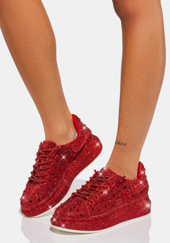 Red Azure Rhinestone Sneakers