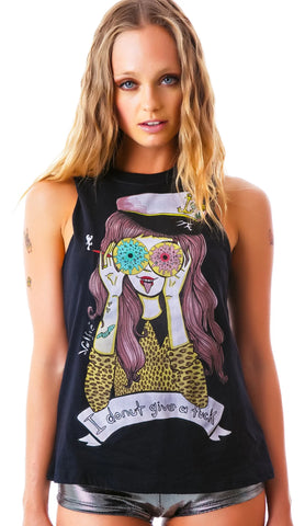 I Donut Give A Fuck Muscle Tank - Black