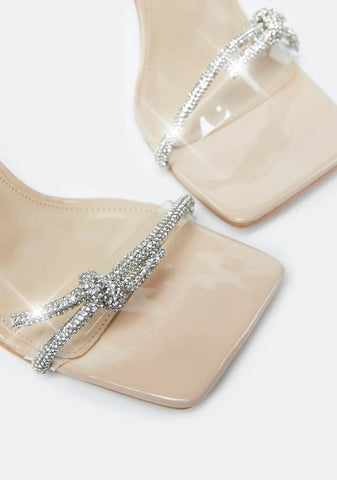 Nude Glitter Rhinestone Heels
