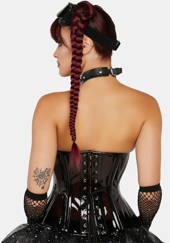 Lavish Black Clear Curvy Underbust Waist Cincher Corset