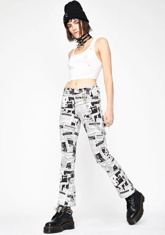 Read It And Weep Newsprint Jeans