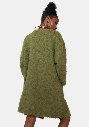 This Is Ur Space Fuzzy Cardigan