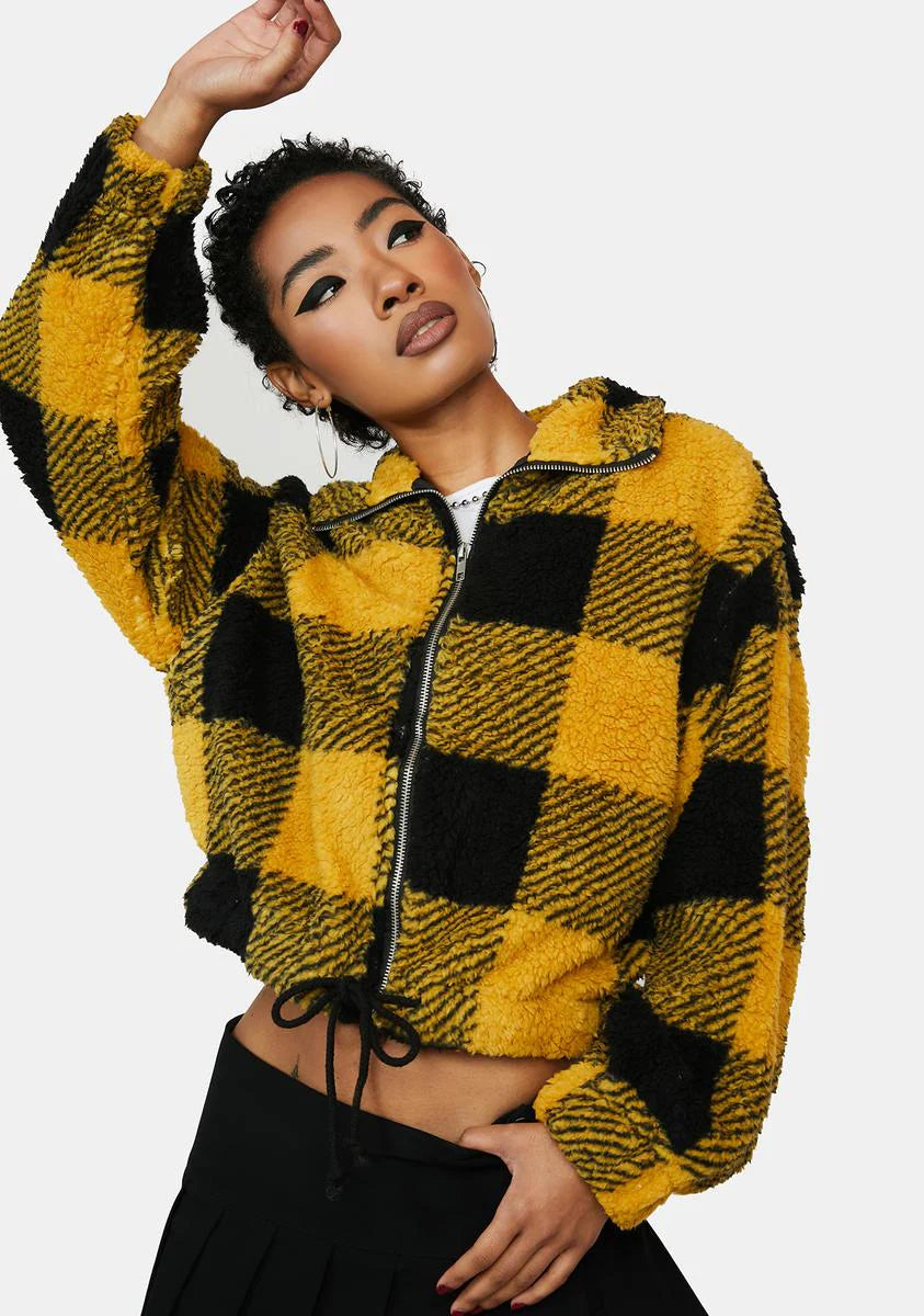 Honey Get The Phone Plaid Jacket