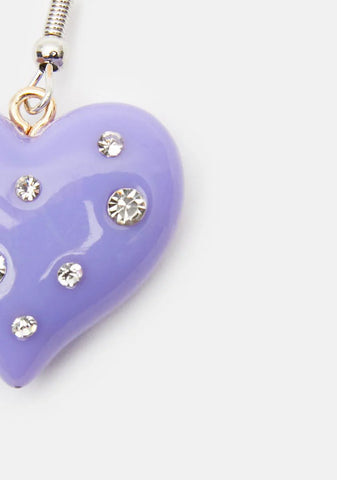 Bling Heart Drop Earrings