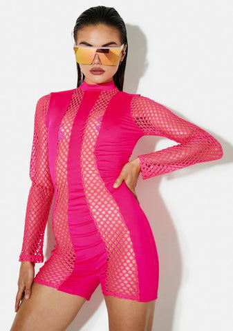 Hottie Fine As Wine Fishnet Romper