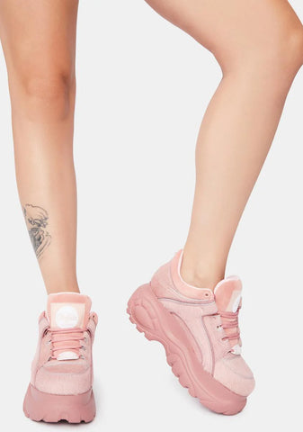 Pink Classic Low Fur Sneakers