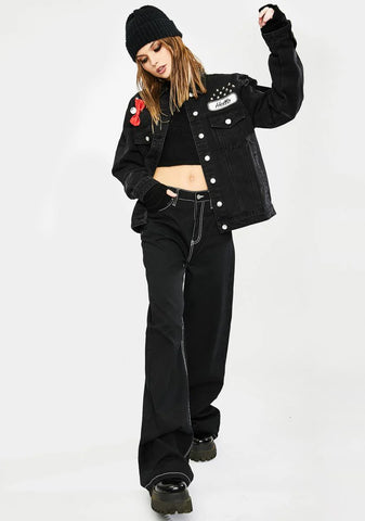 Make My Own Way Denim Trucker Jacket