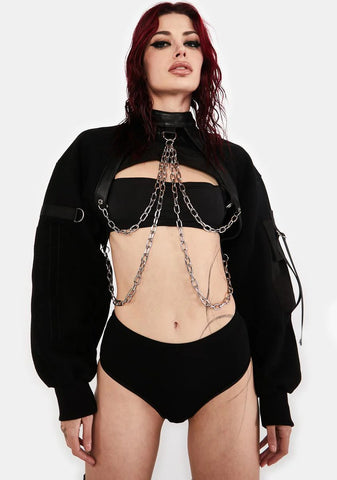 Tactical Sweatshirt Chain Choker Jacket