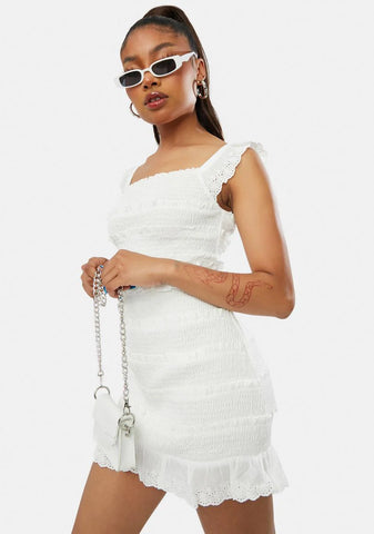 Personal Angel Eyelet Mini Skirt