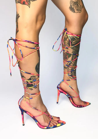 Nappa Lace Up Heels