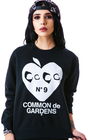 UC Apple Heart Crew Pullover Sweatshirt