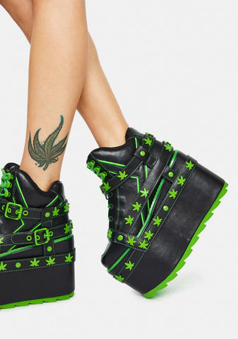 Qozmo Bondage Weed Platform Sneakers
