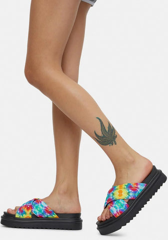 Tie Dye Janinent Slide Sandals