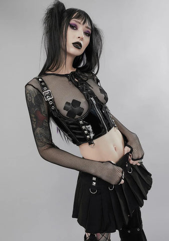 Impulse Control Fishnet Crop Top