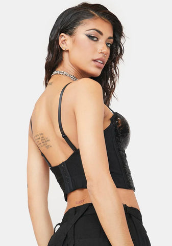 Over The Borderline Sequin Bustier Top