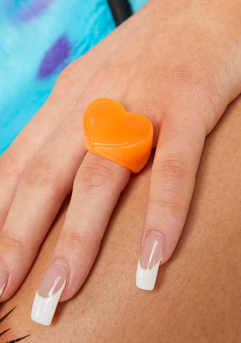 Neon Love Heart Ring